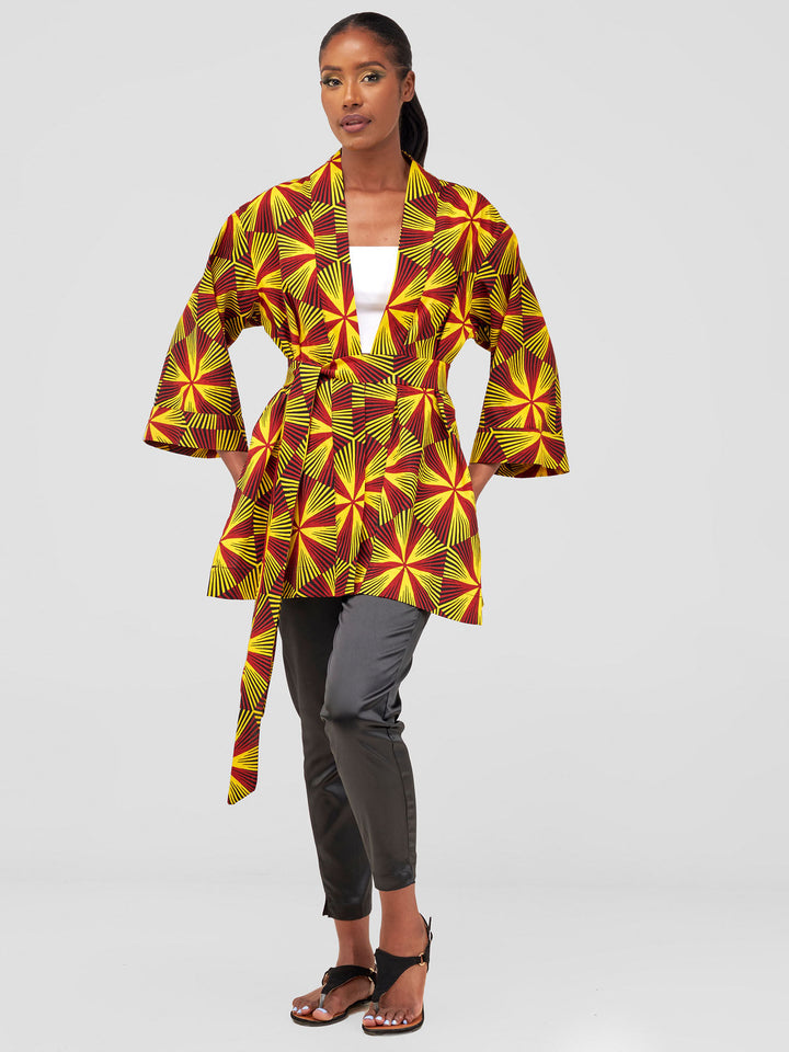 Vivo Hip Length Kimono - Juja Print