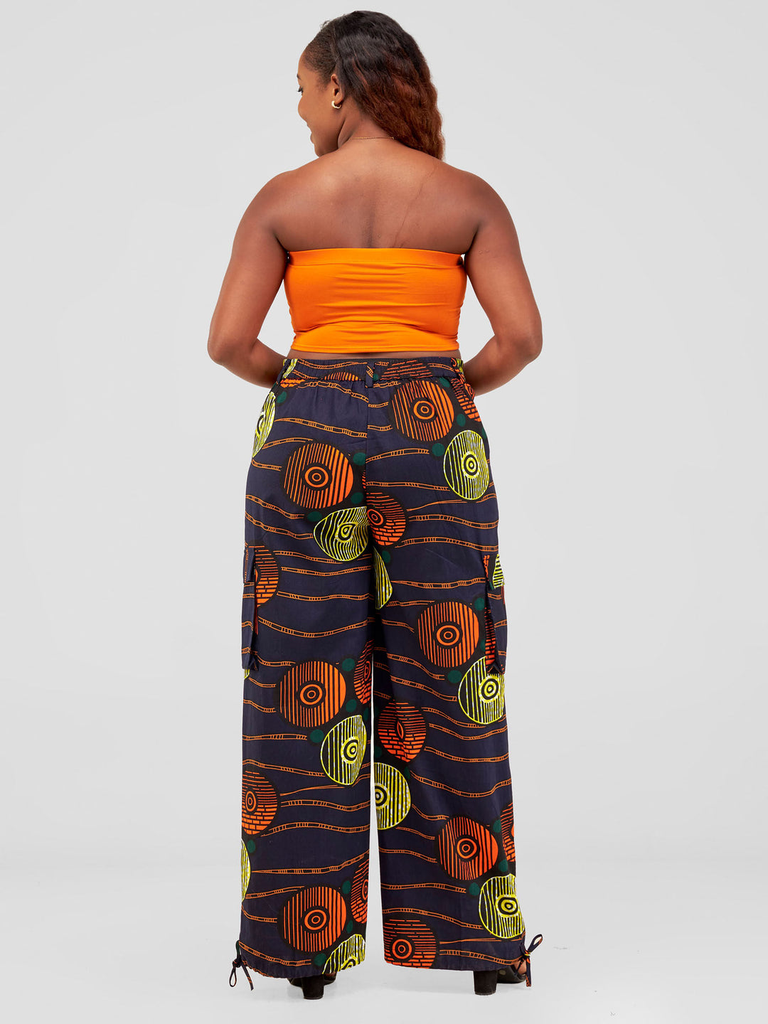 Vivo 2- Way Cargo Pants - Orange / Black Zuri Print