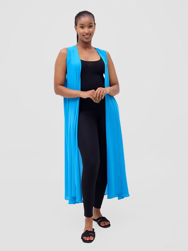 Vivo Basic Sleeveless Tent Kimono - Baby Blue