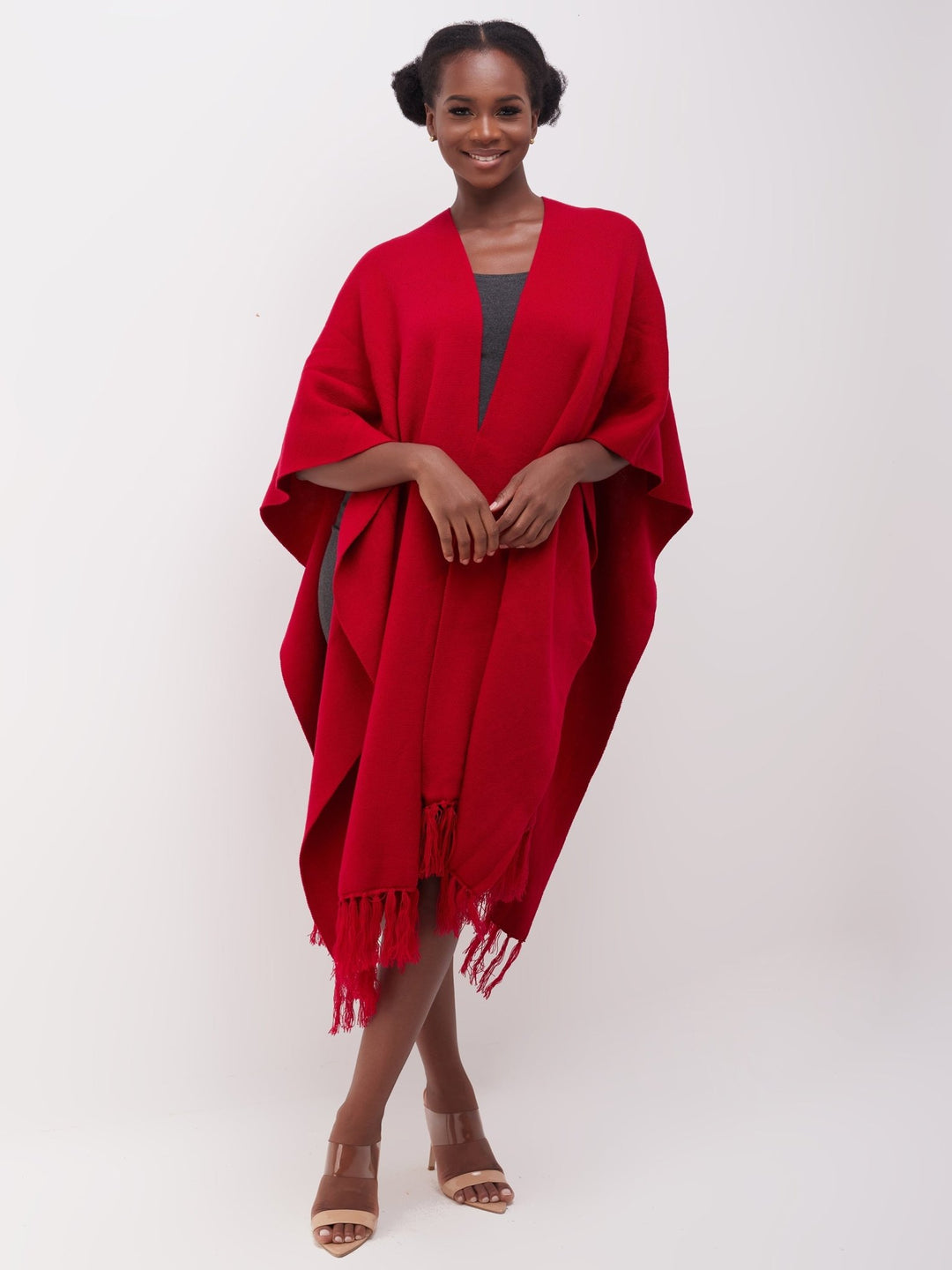 Vivo Essentials Double Layered Shawl - Red